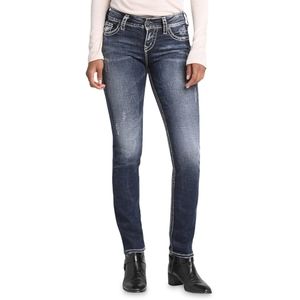 Silver Berkley Medium Wash Distressed Jean's 27 x 33 EUC